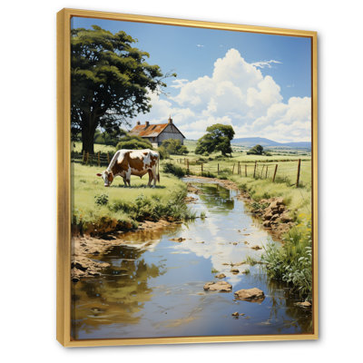 Tamecca Cow Farmstead Serenity, reproduction d'art sur toile