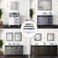 84 po L x P 22 po Meuble-lavabo double gris foncé avec comptoir en marbre et 34 miroirs