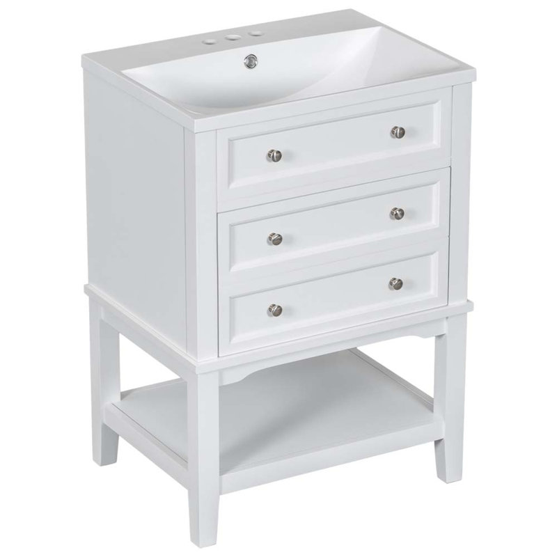 Meuble-lavabo simple 24 po avec lavabo blanc