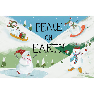Snowman Snowday I - Wrapped Canvas Painting
