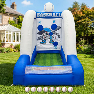 Jeu de lancer de baseball gonflable 10 pi avec 8 balles Wellcomer