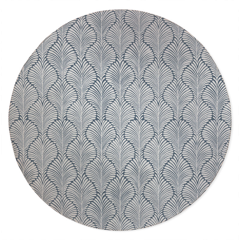 Elegant Palms Non-Slip Outdoor Rug, Round 5'