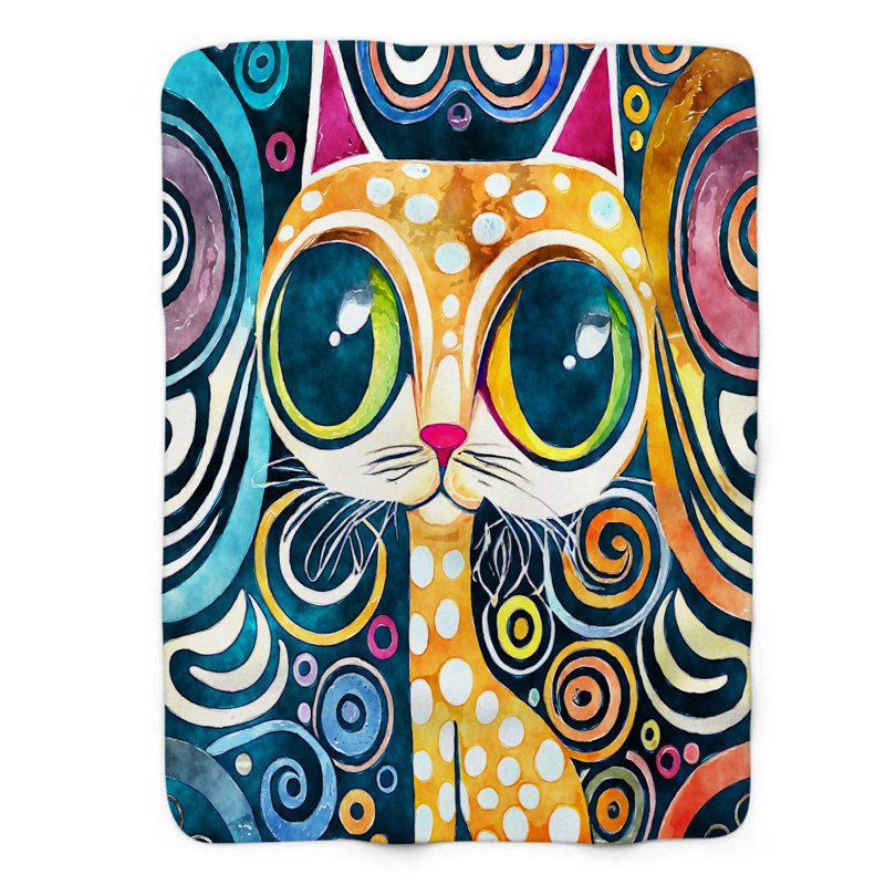 Hypnotic Kitty - couverture 1 pièce, Grand lit