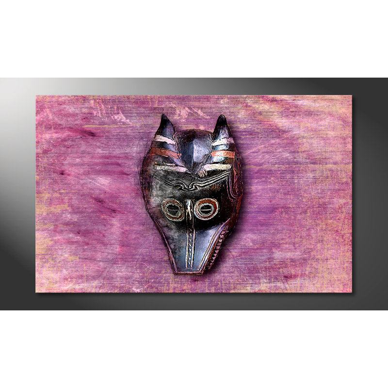 Afro Mask - Wrapped Canvas Print, 100% cotton canvas, 80cm H x 100cm W