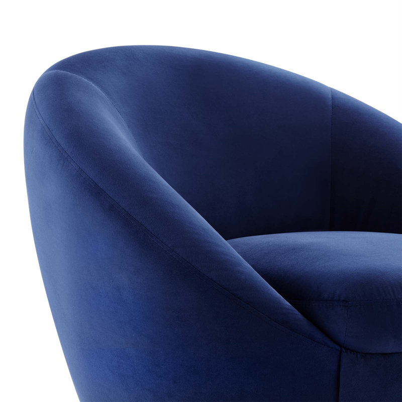 Chaise pivotante en velours performance Buttercup, Bleu marine