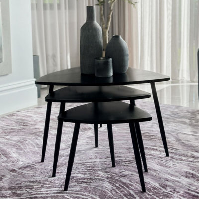 Drift Set of 3 Nesting Tables - Black