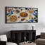 Élégante décoration de table repas repas au-dessus de la célébration gastronomique murale - grande impression sur toile encadrée de la chambre principale-131062616-131062617