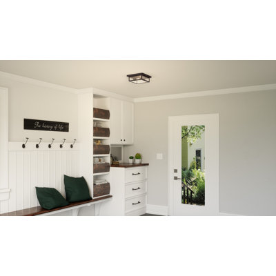 Westover 2-Light Western Bronze Flush Mount Light