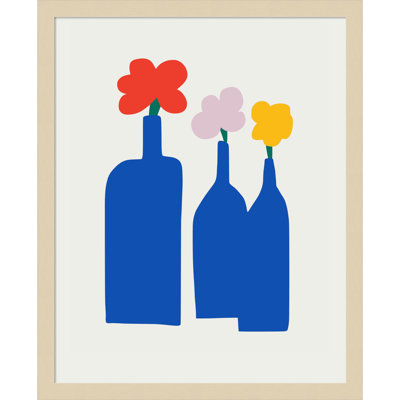 Blue Bottle Vase Print by Little Dean