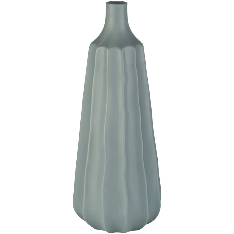 Ivory 17'' Ceramic Table Vase, Pale Blue
