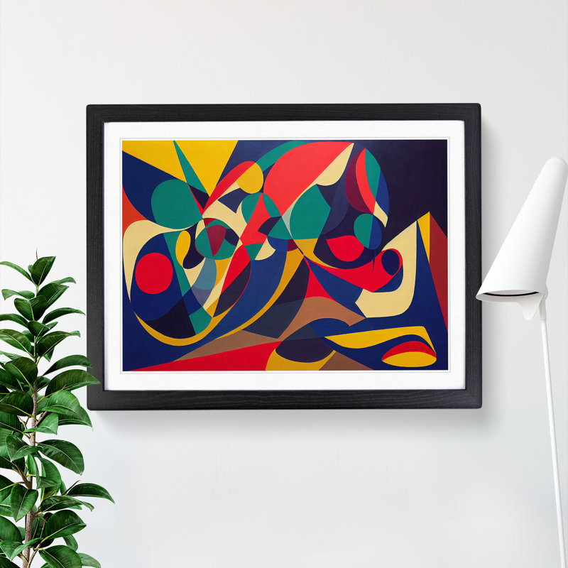 Sumptuous Abstract Art - Single Picture Frame Print, Black, 46cm H x 64cm W x 2cm D