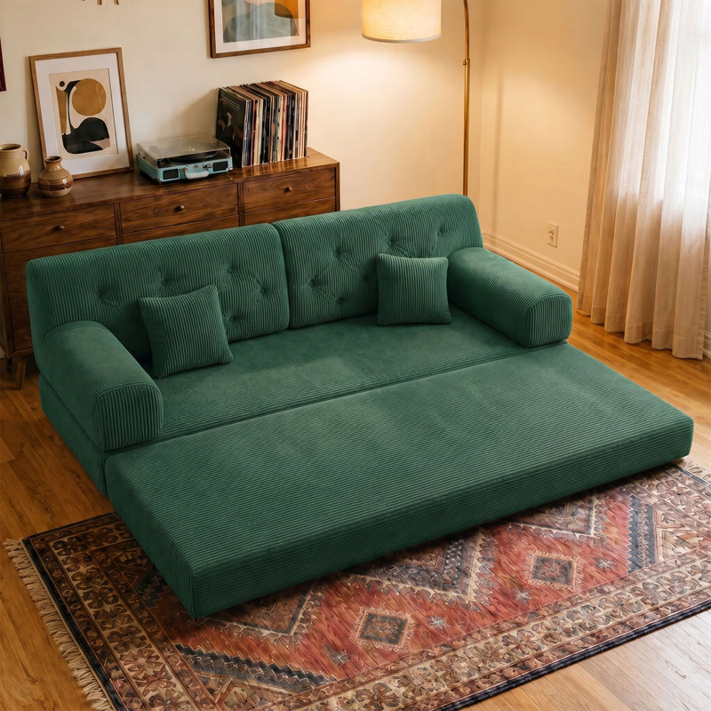 Convertible Sofa Bed, Boneless Couch 4 in 1 Foldable Floor Sofa Couch, Loveseat Sofa Bed for Living Room, No Assembly Required
