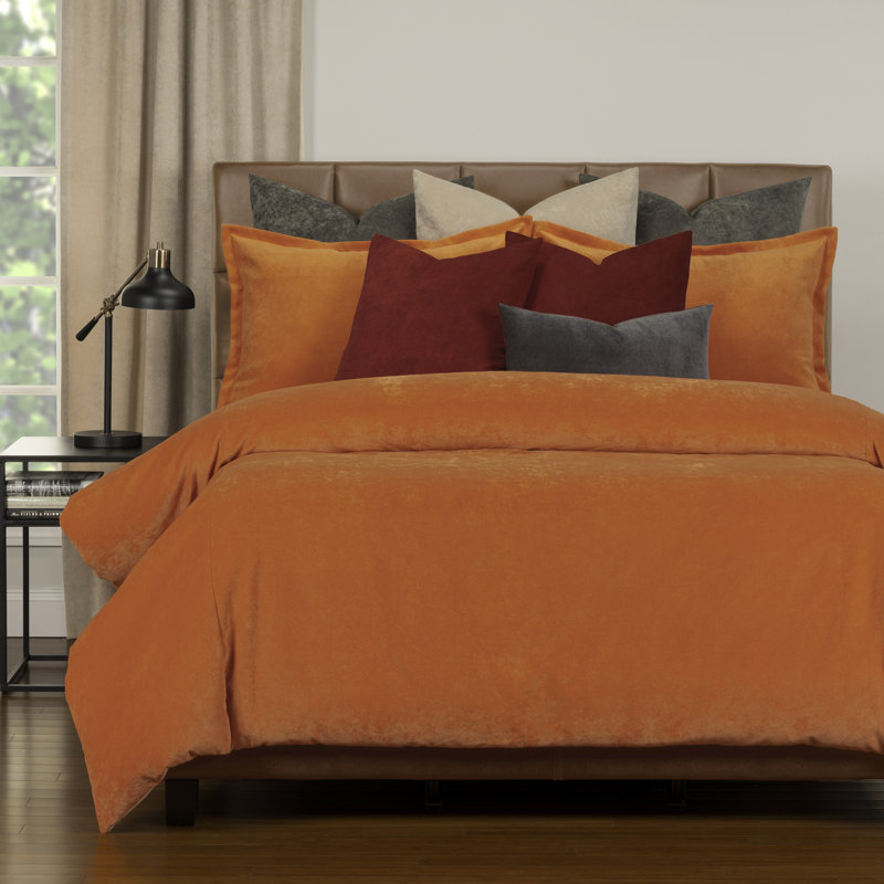 Ensemble de velours mat avec housse de couette et ensemble d'inserts par Siscovers, Orange