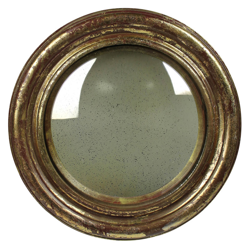 Miroir convexe, or antique - Lrg, 13 po x 13 po