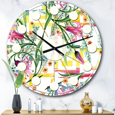 Horloge murale Floral Botanical Retro