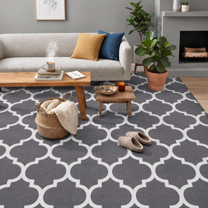 AVA Grey Machine Tufted Area Rug – Washable, Low Pile, Rectangle  80 x 150 cm
