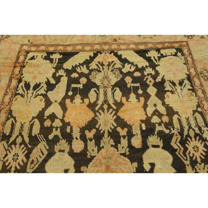 Brown Late 19th Century Tribal Antique Caucasian Karabagh Long and Narrow Gallery Carpet