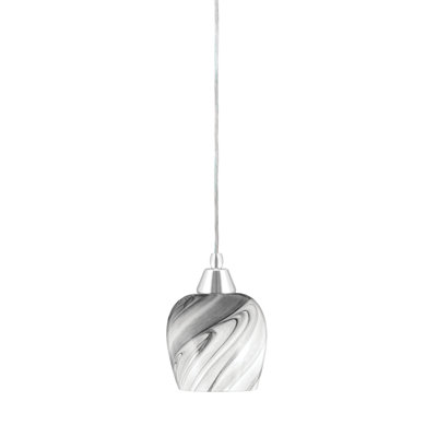 Mini-luminaire suspendu tout verre avec verre tourbillon onyx 6 po