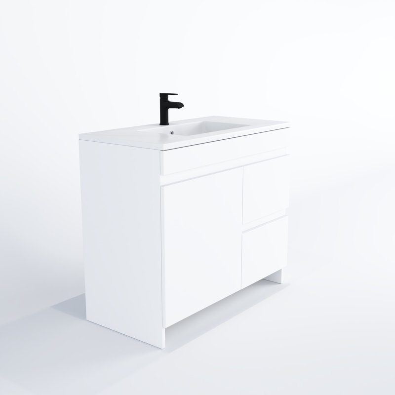 Waelyn 36'' Single Bathroom Vanity with Acrylic Top, White