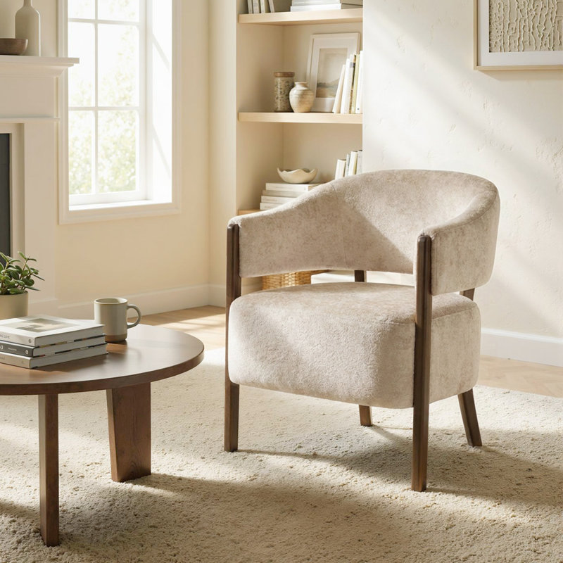Upholstered Chenille Armchair
