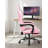 Sweet And Cool Pink Home Office Gaming Chair, Ergonomic High Back Reclining, Leather Computer Chair With Footrest And Lumbar Support.-2059202598