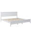Très grand lit plateforme moderne en bois massif blanc (lit), très grand lit plateforme