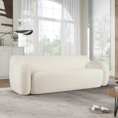 Canapé à compression 81,5 pouces avec design courbé, confort 3 places pour les salons et les chambres
