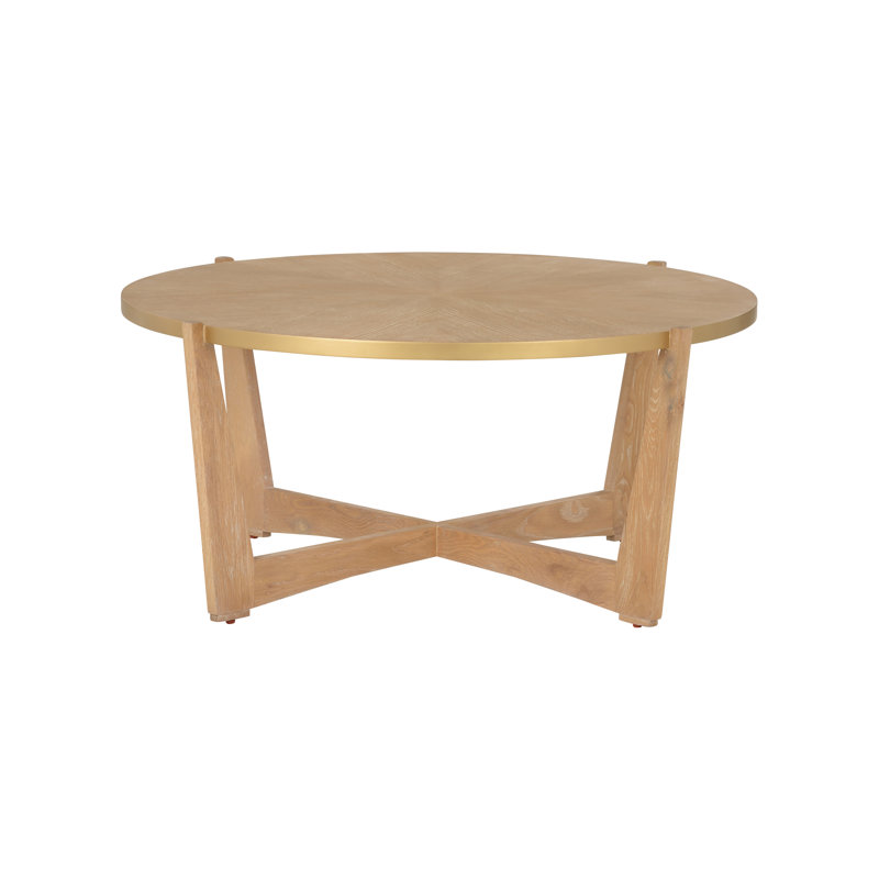 Jamie Merida Solid Wood Cocktail Table, Cerused Oak