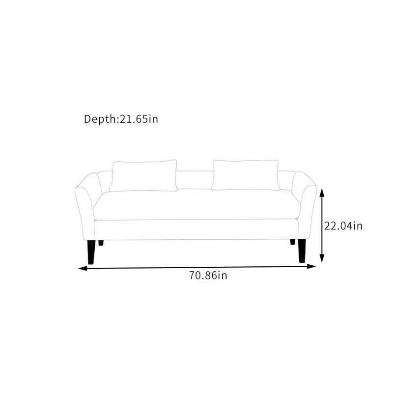 Kenzington Microfiber/Microsuede Upholstered Bench, Beige, 22.04" H x 70.86" W x 21.65" D