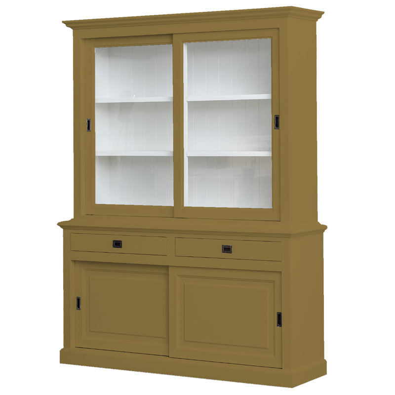 Emilia China Cabinet, Green Brown