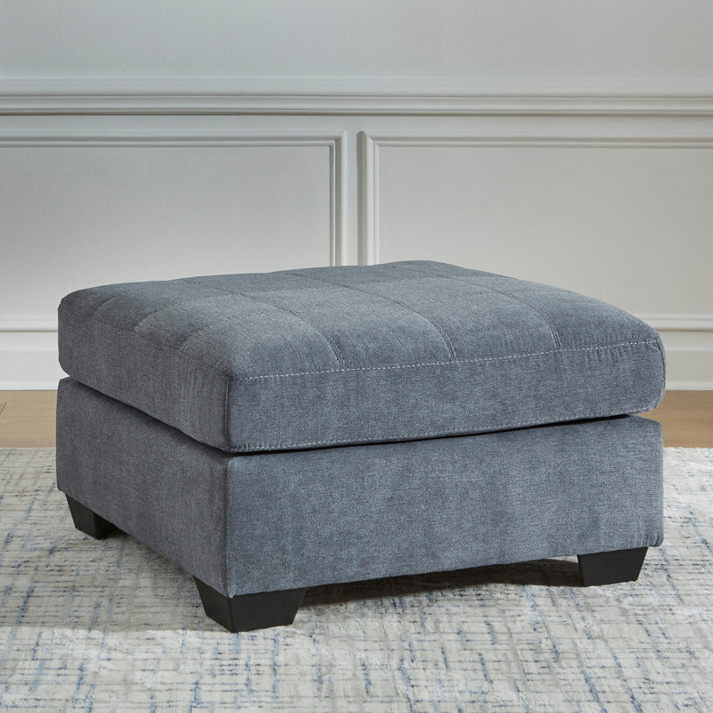 Earlisa Upholstered Ottoman, Blue 100% Polyester