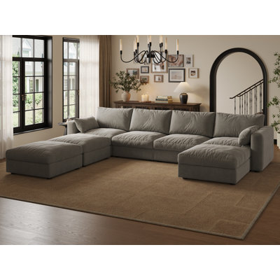 128" Sectional Modular Sofa With Storage