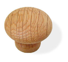 (5 Pack) 1-1/2 inch Oak Knob with Clear Coat Finish