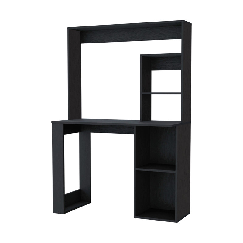 Computer Desk, Hutch, Black Wengue Finish, Black