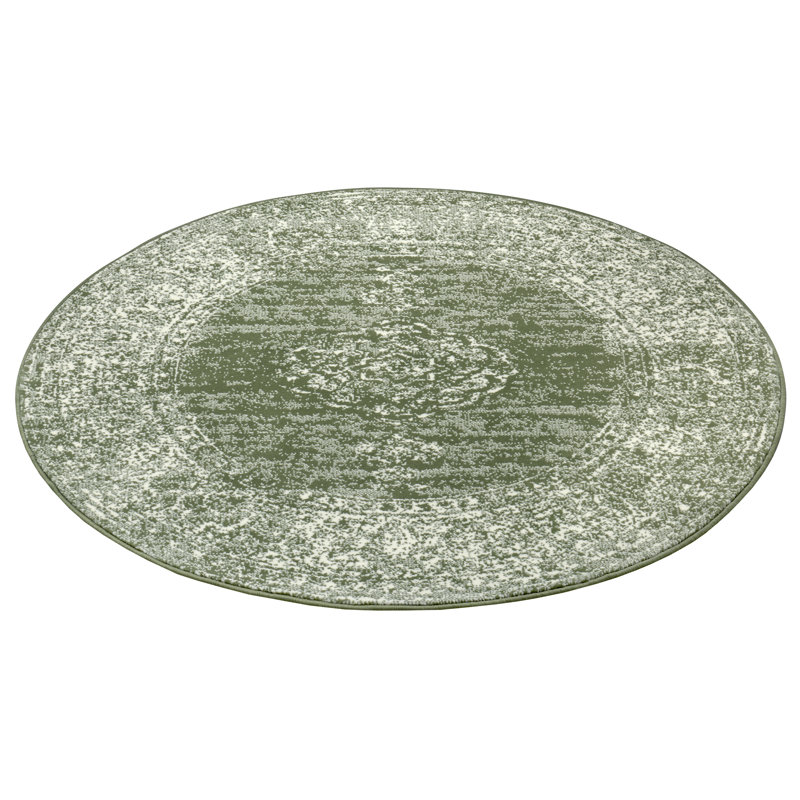 Designer velor rug Mridional green, Round 160cm