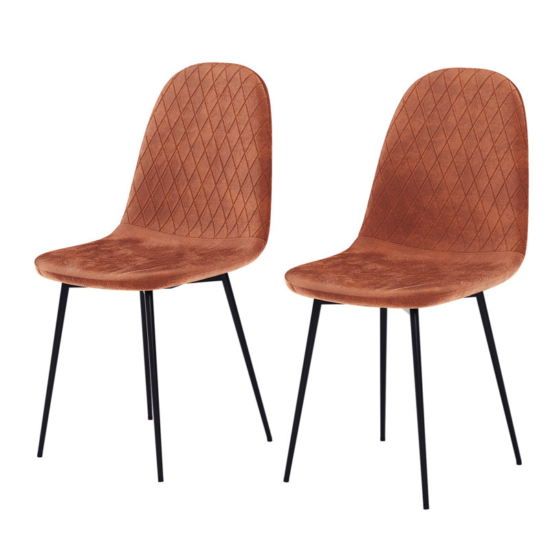 Octavian 47cm H Foam Padding Upholstered Side Chair, Orange