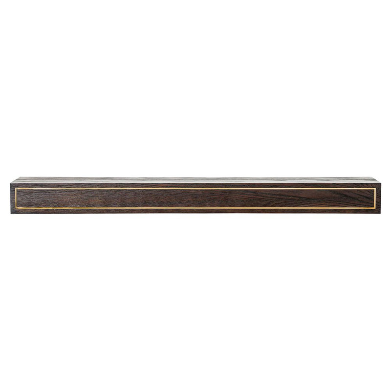 Modern Ember Oak Park Fireplace Mantel Shelf Oak Wood - Handcrafted, Coffee Bean, 72"