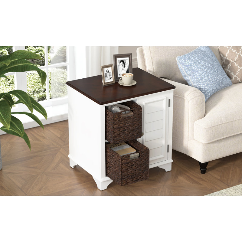 Table d'appoint U Can, Brun / Blanc
