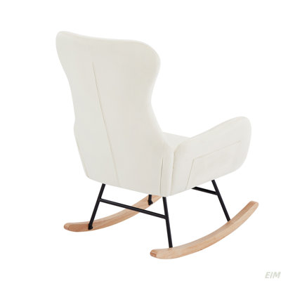 Chaise berçante en velours (chaise berçante)