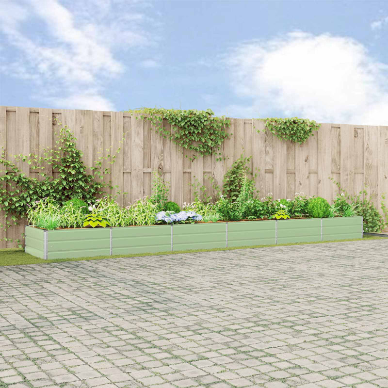  Planter Galvanised Steel, 45" H x 580" W x 100" D, Pastel Green