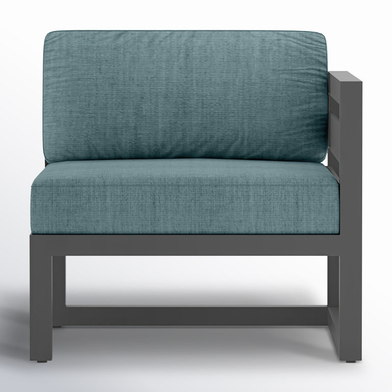Avion 4 Piece Sectional Set, Cast Lagoon Sunbrella® Plainweave, Slate