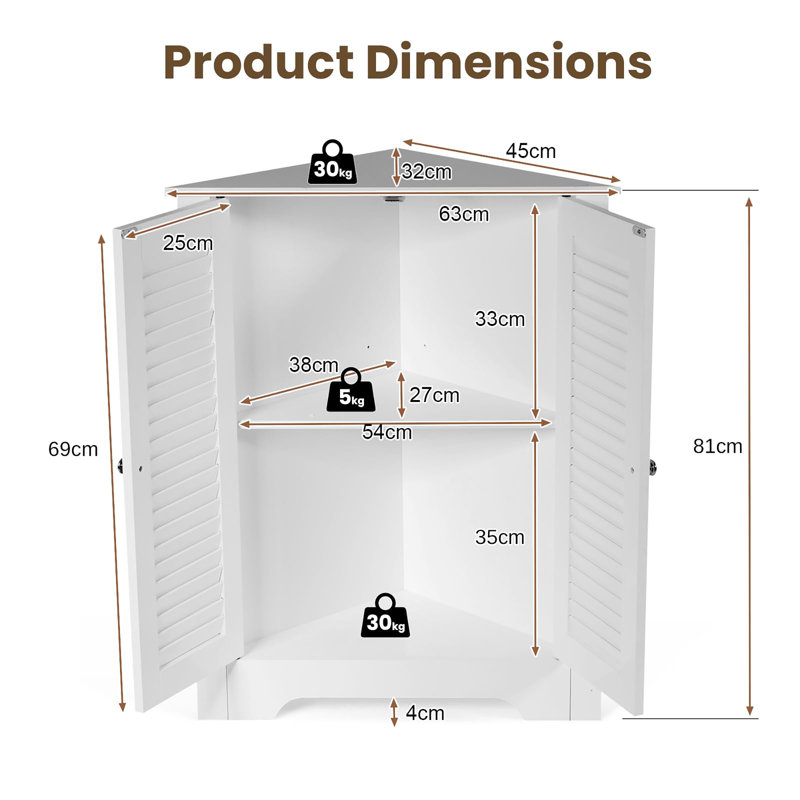 Freestanding Bathroom Storage, White