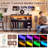 Record Player Stand with LED Lights & Charging Station, Black