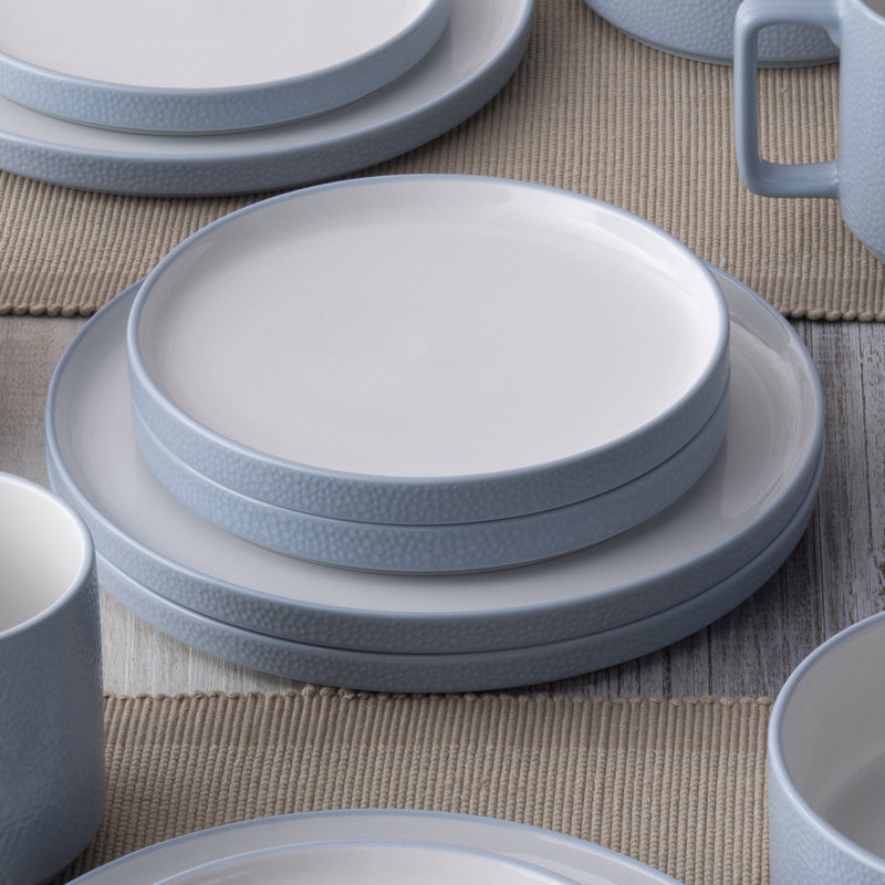 Noritake Colortex Stone Stax Dinner Plates, 9-3/4", Aqua