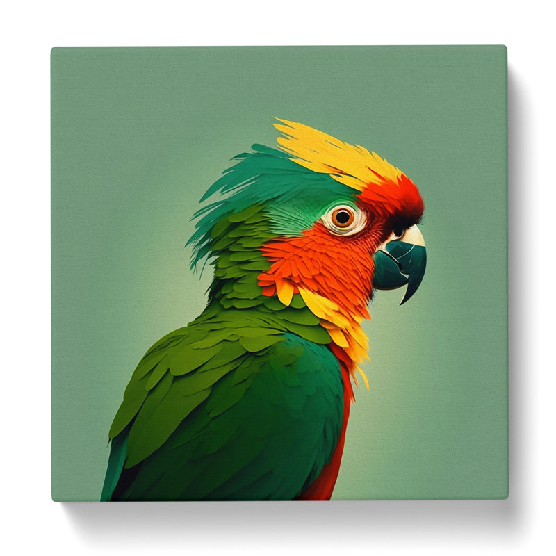 Parrot Minimalism - No Frame Print, 35cm H x 35cm W x 3cm D