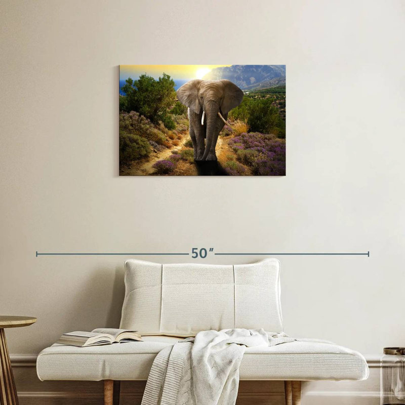 Éléphant gambadant, H 20 po x l 30 po