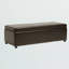 Banc de rangement rembourré en similicuir brun Cogdill, H 14,25 po x l 47 po x P 17,88 po-205645793