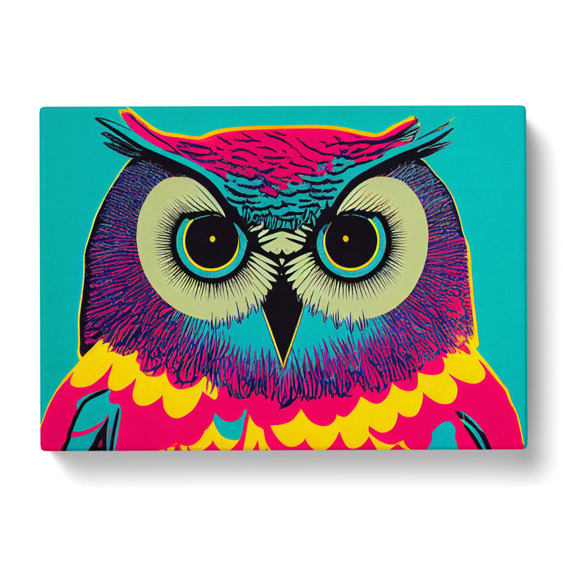 Colourful Owl Art Vol.3 - Wrapped Canvas, 35cm H x 50cm W x 3cm D