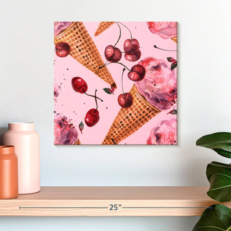Crème glacée à la cerise Yarlin, H 16 po x l 16 po