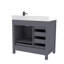 Meuble-lavabo simple 36 po avec plateau en quartz blanc Rooh-101808850-101808851
